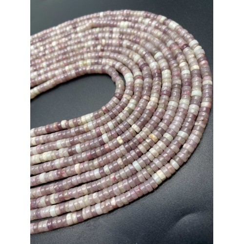 Каменные бусины, Кунцит, шайба, 4х2 мм, длина нити 38 см