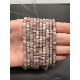 Каменные бусины, Кунцит, шайба, 4х2 мм, длина нити 38 см