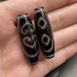 Бусина Дзи "71", люкс, лазерная, Дордже Жуи, 37х12 мм, цена за 1 шт.