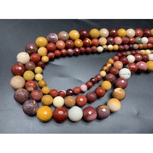 Каменные бусины, Яшма Мукаит, шарик огранка, 10 мм, длина нити 38 см