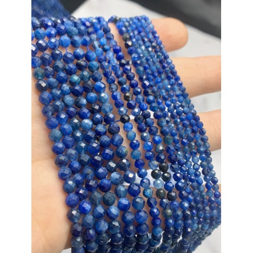 Каменные бусины, Кианит, шарик в ювелирной огранке, 2 мм, длина нити 38 см