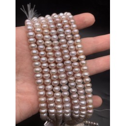 Каменные бусины, Жемчуг, розовый, 7-8 мм, длина нити 38 см