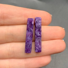 Каменная бусина, Чароит, люкс, полупросверленная, 30х5,5 мм, цена за шт