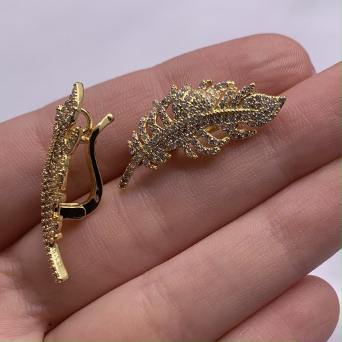 Застёжка, замочек, бейл, с фианитами, цвет золото, 33х13 мм