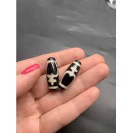 Бусина Дзи "63" из агата, Сосуд изобилия, размер 30х10 мм, цена за 1 шт