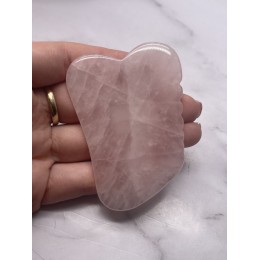 Скребок  "Сердце ребристое" для массажа Гуаша, Розовый Кварц, 70 x 50 x 5 мм