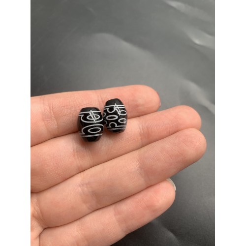 Бусина Дзи "648" из агата, 7 глаз, размер 12х9 мм, цена за 1 шт