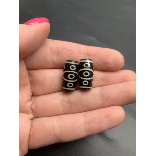 Бусина Дзи "165" из агата, 10 глаз, размер 18х10 мм, цена за 1 шт