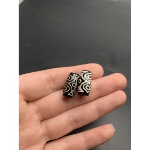 Бусина Дзи "183" из агата, 6 глаз Феникса, размер 18х10 мм, цена за 1 шт