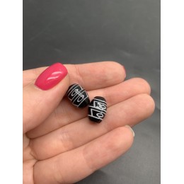 Бусина Дзи "786" из агата, 4 глаза, размер 12х9 мм