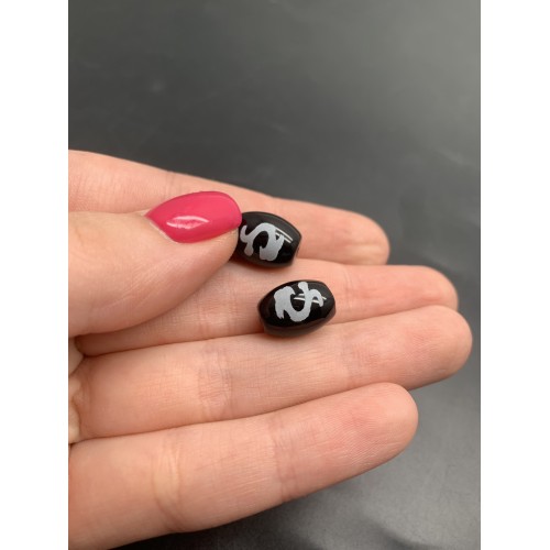 Бусина Дзи "647" из агата, Зелёная тара, размер 12х9 мм, цена за 1 шт