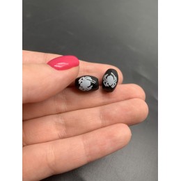 Бусина Дзи "782" из агата, Паук, размер 12х9 мм