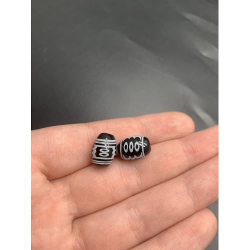 Бусина Дзи "621" из агата, 5 глаз, размер 12х9 мм, цена за 1 шт