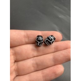 Бусина Дзи "637" из агата, Черепаха, 6 сердец Будды, размер 12х9 мм, цена за 1 шт