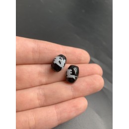 Бусина Дзи "656" из агата, Гуань-Инь на драконе, размер 12х9 мм, цена за 1 шт