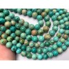 Каменные бусины, Бирюза стабилизированная, перуанская, люкс, шарик гладкий, 10 мм, длина нити 19 см