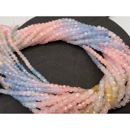 Каменные бусины, Берилловый Микс, люкс, в ювелирной огранке, кубик, 4,5х4,5 мм, длина нити 38 см