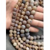 Каменные бусины, Африканский Агат, (Кракле), тонированный, коричневый, шарик, гладкий, 10 мм, длина нити 38 см