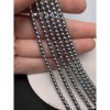 Каменные бусины, Гематит синтетический, серебро, шарик гладкий, размер 4 мм, нить 40 см