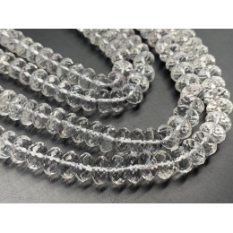 Каменные бусины, Горный Хрусталь, люкс, рондель, ювелирная огранка, 9х6 мм, длина нити 38 см