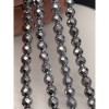 Каменные бусины, Гематит синтетический, серебро, шарик огранка, размер 6 мм, нить 38 см