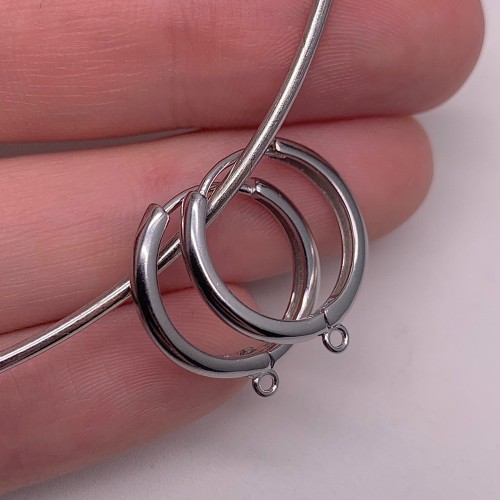 Швензы, родированное серебро 925 пробы, 18х2,5 мм