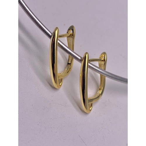 Швензы, родированное серебро 925 пробы, с позолотой, 15,5х2 мм