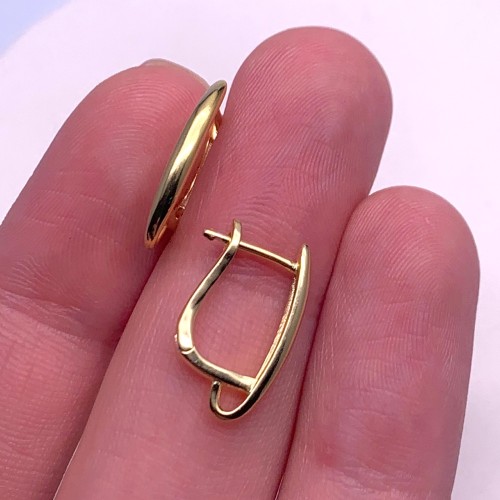 Швензы, родированное серебро 925 пробы, с позолотой, 15,5х2 мм