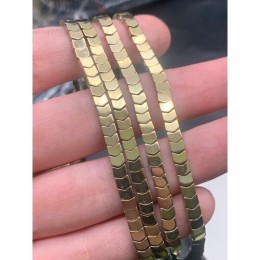 Каменные бусины, Гематит синтетический, стрелка, золото, размер 4х3 мм, нить 38 см