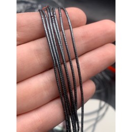 Каменные бусины, Гематит синтетический, темное серебро, шайба, размер 1х1 мм, нить 38 см