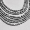 Каменные бусины, Гематит синтетический, квадрат, серебро, матовый, размер 2х1 мм, нить 38 см