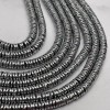 Каменные бусины, Гематит синтетический, круг, серебро, размер 6х1 мм, нить 38 см