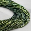 Каменные бусины, Гематит синтетический, зеленый, трубочки, размер 4х2 мм, нить 38 см