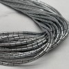 Каменные бусины, Гематит синтетический, серебро, трубочки, размер 4х2 мм, нить 38 см