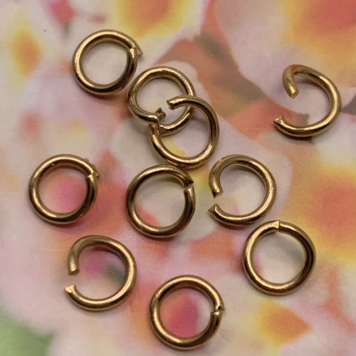 Колечки соединительные, разъёмные, латунь, под золото, 6,1 мм, цена за 1 грамм (10 шт.)