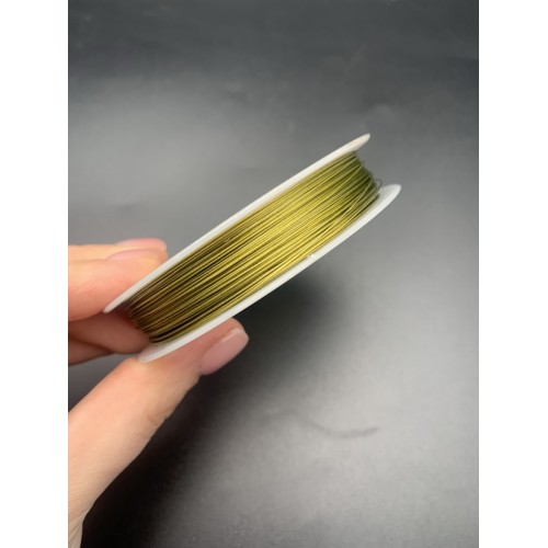 Тросик ювелирный, золотистый, толщина 0,38 мм, 10 м/катушка
