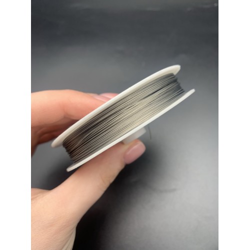 Тросик ювелирный, серебристый, толщина 0,45 мм, 10 м/катушка