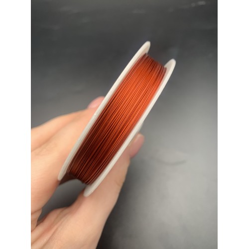Тросик ювелирный, красный (кирпичный), толщина 0,45 мм, 100 м/катушка