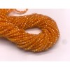 Каменные бусины, Цирконий кубический, (т.н. Циркон), светло-оранжевый кристалл, шарик огранка, 2 мм, длина нити 38 см