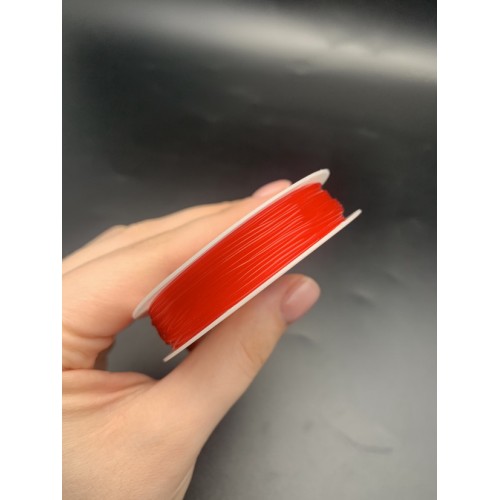 Леска-резинка, красная, для плетения браслетов, толщина 1 мм, 5 м/катушка