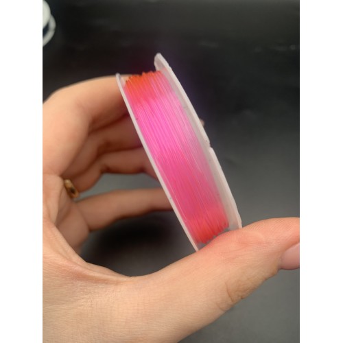 Леска-резинка, светло-розовая, для плетения браслетов, толщина 1 мм, 5 м/катушка