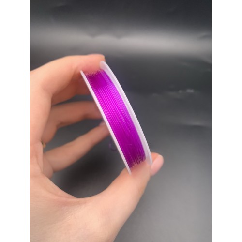 Леска-резинка, фиолетовая, для плетения браслетов, толщина 0,8 мм, 5 м/катушка