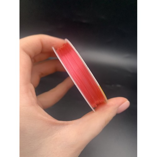 Леска-резинка, розовая, для плетения браслетов, толщина 0,8 мм, 5 м/катушка
