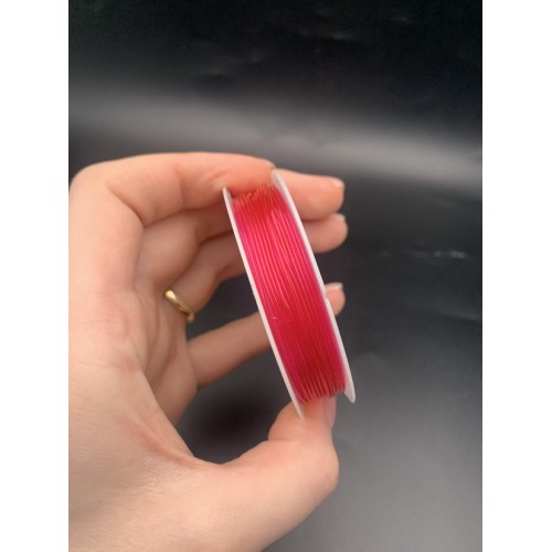Леска-резинка, ярко-розовая, для плетения браслетов, толщина 1 мм, 5 м/катушка