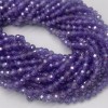 Каменные бусины, Цирконий кубический, (т.н. Циркон), фиолетовый кристалл, шарик огранка, 4 мм, длина нити 38 см