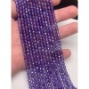 Каменные бусины, Цирконий кубический, (т.н. Циркон), фиолетовый кристалл, шарик огранка, 4 мм, длина нити 38 см