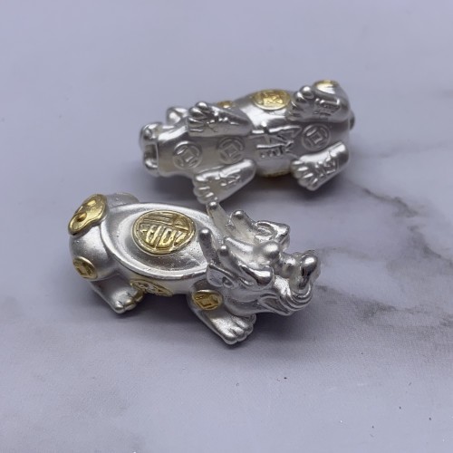 Пияо №37, Серебро с позолотой, 31х14 мм, цена за 1 шт