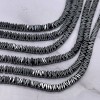 Каменные бусины, Гематит синтетический, темное серебро, квадратные вставки, размер 3х1 мм, длина нити 38 см
