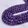 Каменные бусины, Аметист, люкс, огранка, рондель, 8х6 мм, длина нити 38 см