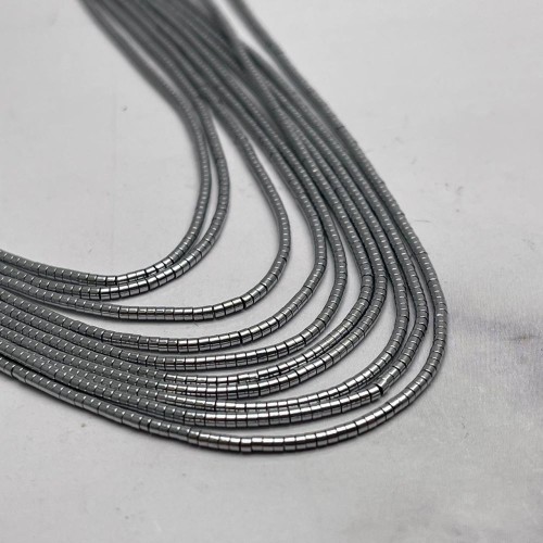 Каменные бусины, Гематит синтетический, серебро, шайба, размер 1х1 мм, нить 38 см